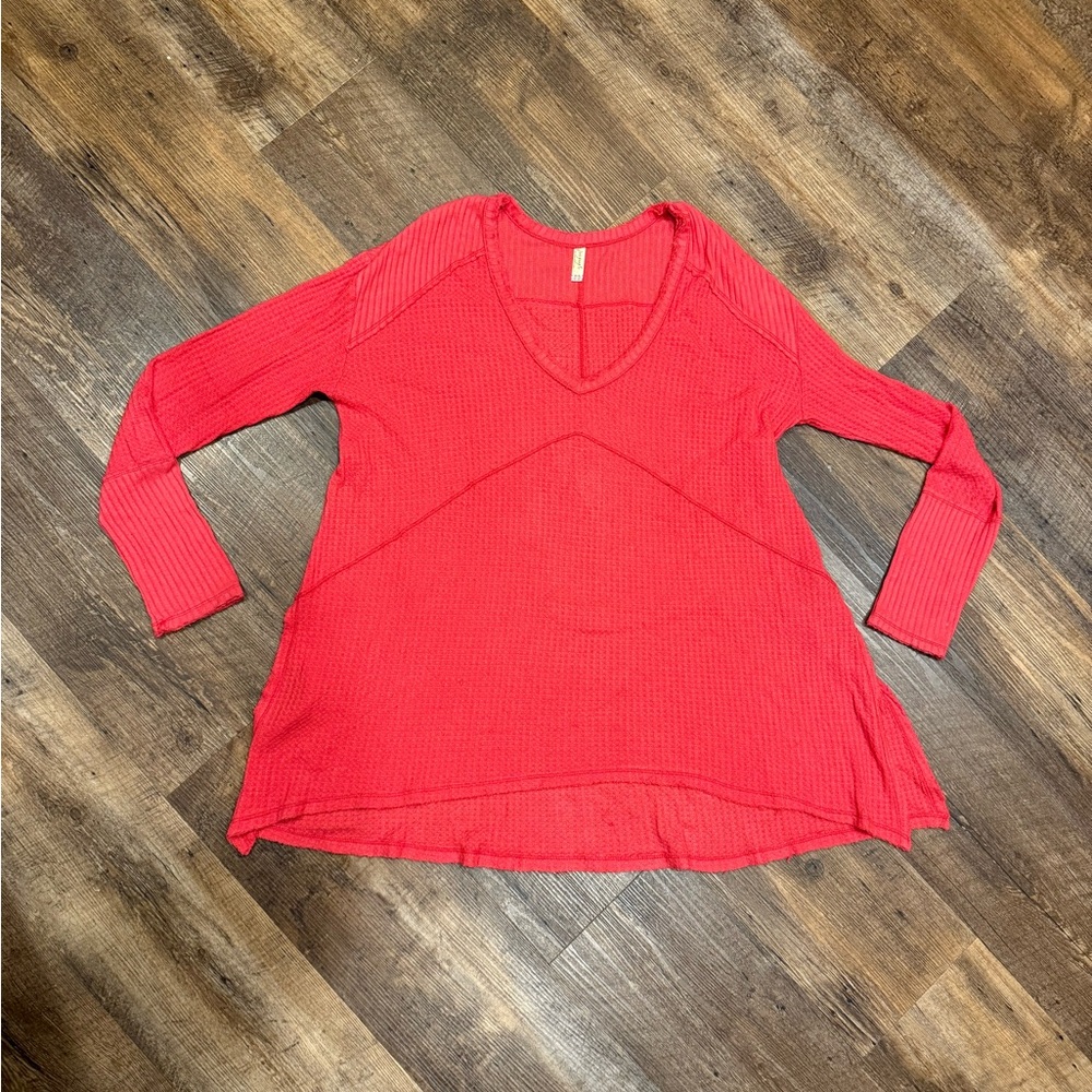 Free People Drippy Thermal Sunset Waffle Knit Tunic Size M - Picture 5 of 10